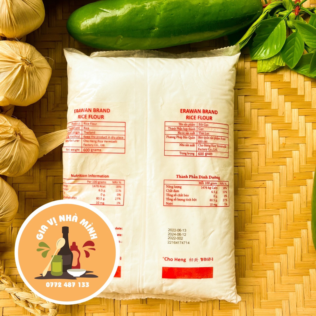 BỘT GẠO THÁI LAN HIỆU CON VOI - GÓI 600GR