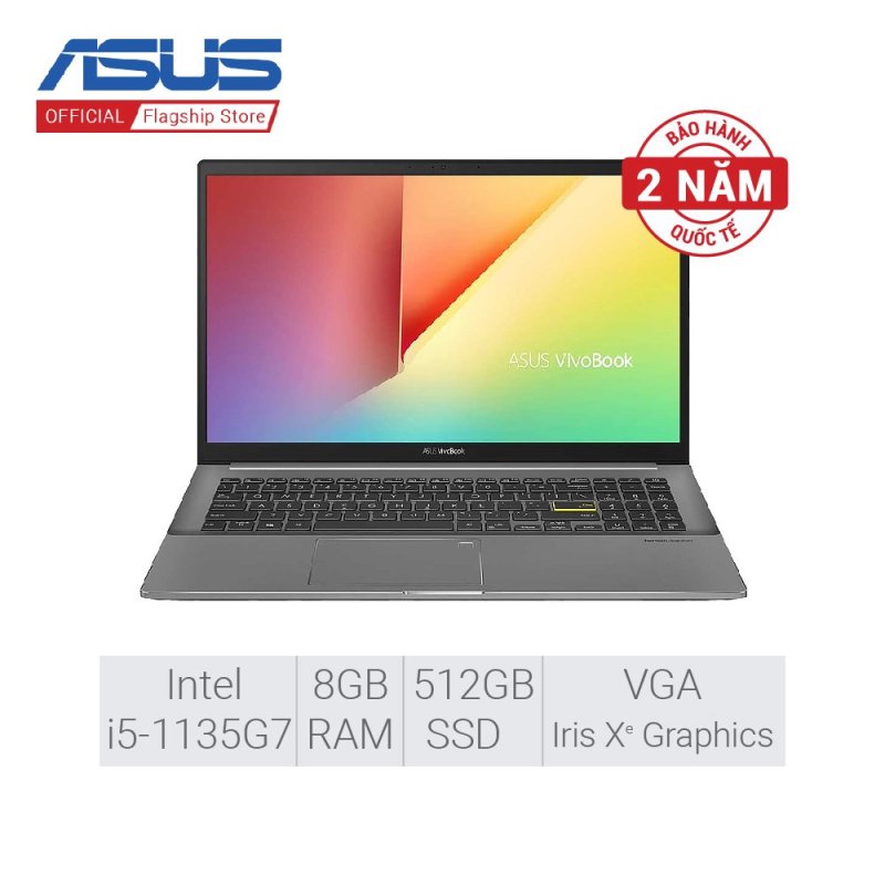 [27/3 Tặng Voucher 1TR +Microsoft OFFICE 365 BẢN QUYỀN]Laptop Asus VivoBook S15 S533EQ-BQ011T  i5-1135G7  8GB  512GB  VGA MX350 2GB  15.6 FHD  Win 10