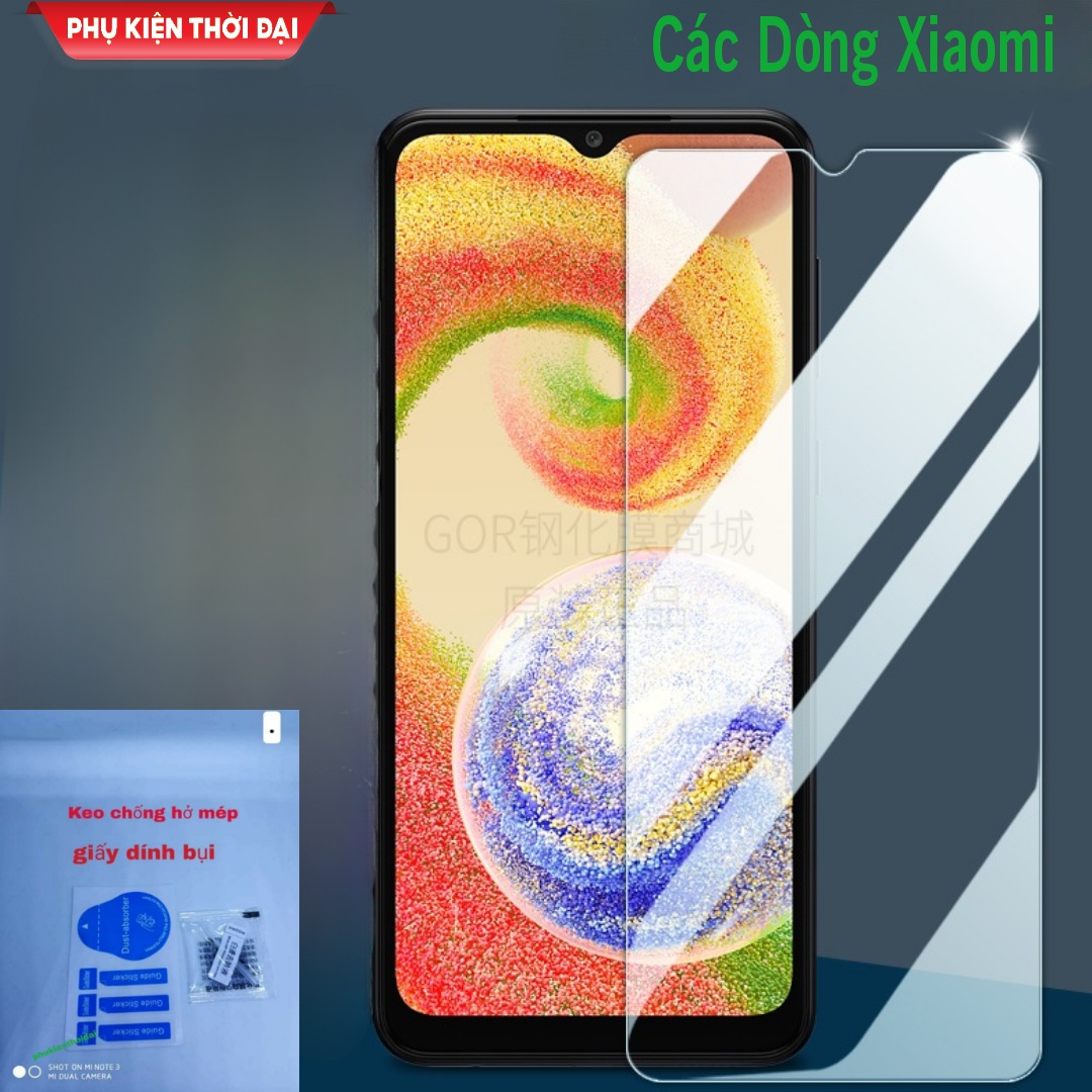 Cường lực Redmi Note 7 / 7 Pro / Note 8 / Note 8 Pro / Note 9 / Note 9s / Note 9 Pro 5G / Note 10 / 10s / Note 10 Pro / Note 10 Pro 5G / Note 11 / 11s / Note 11 Pro trong suốt 9H tặng keo mép