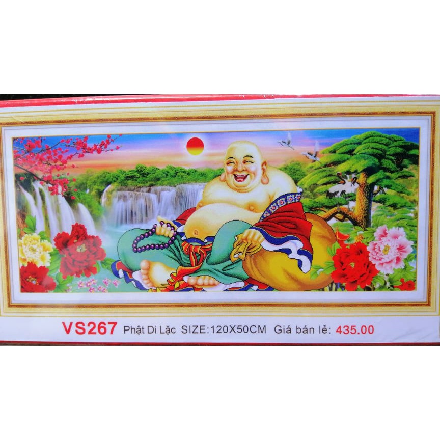 120 x 50CM TRANH ĐÁ PHẬT DI LẠC TRANH ĐÍNH ĐÁ CHƯA ĐÍNH LG1298