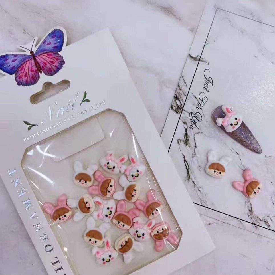 Charm Nơ Trắng, Đen, Gấu, Phụ Kiện Trang Trí Móng - Mini Nails