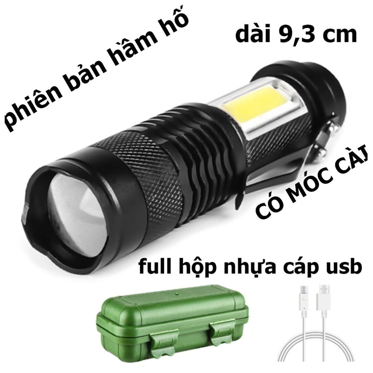 Đèn Pin Mini Siêu Sáng 3 Chế Độ Sáng Pin Sạc