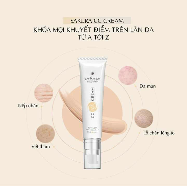 KEM CHE PHỦ SAKURA (SAKURA CC CREAM FLAWLESS CONTROL BASE)