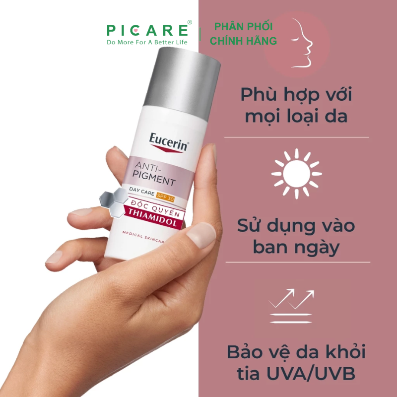 [GIẢM 20K ĐƠN 399K] Kem dưỡng trắng sáng da ban ngày EUCERIN ULTRAWHITE+ SPOTLESS SPF30 50ml