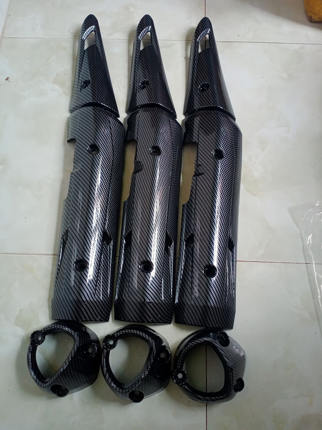 Che pô,ốp pô xe máy exciter 150.cacbon.
