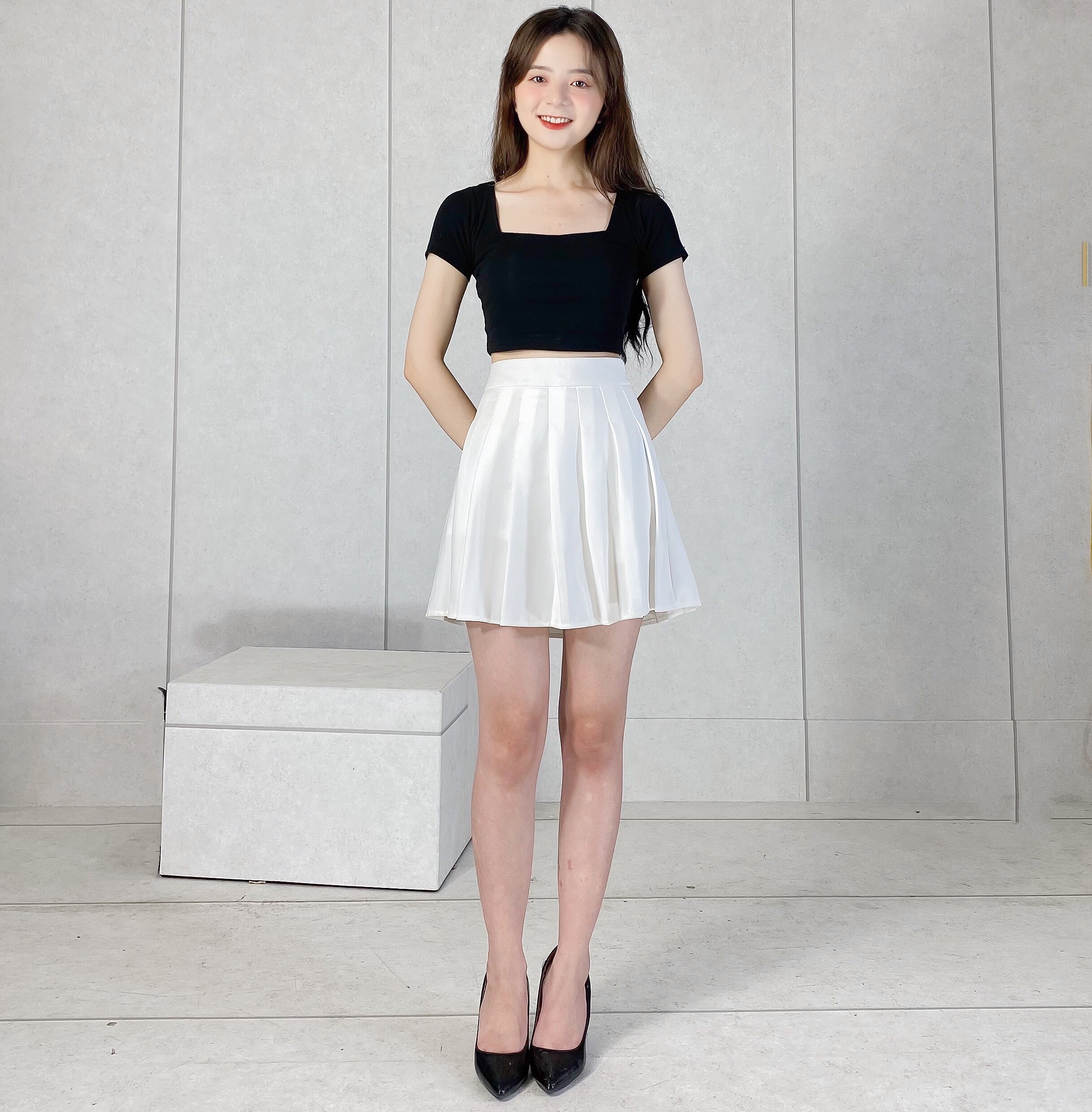 Chân Váy Chữ A Xếp Ly Lưng Cao Phong Cách Hàn Quốc Dành Cho Phái Đẹp CV301 - 247StoreFashion