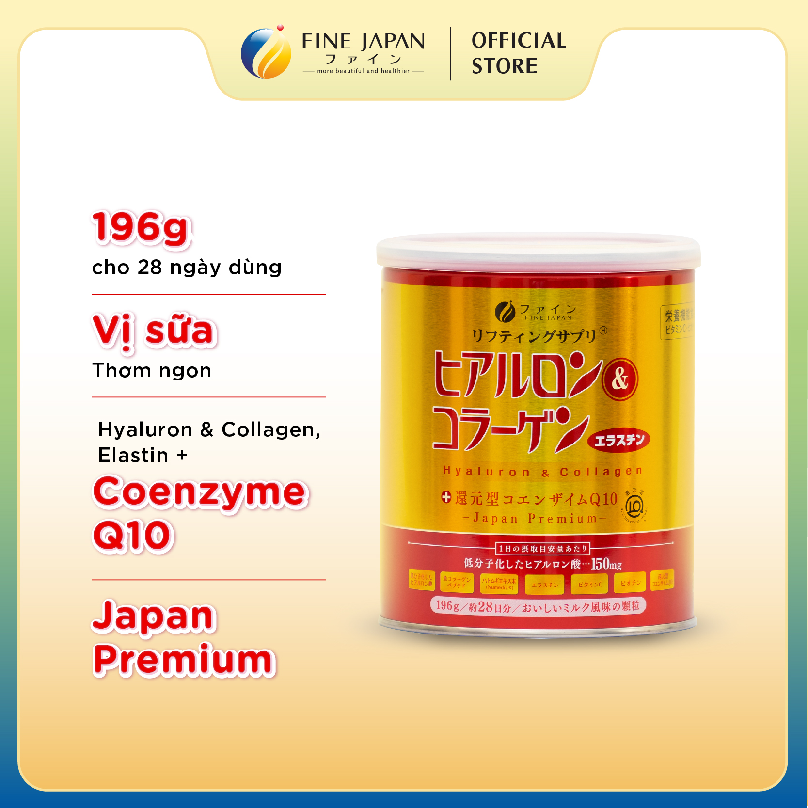 Bột uống Hyaluron & Collagen FINE JAPAN hạn chế lão hóa da
