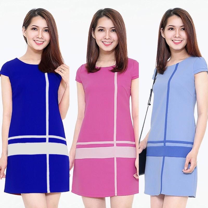 [HCM]Đầm Suông Phối Sọc Thanh Lịch - MT09