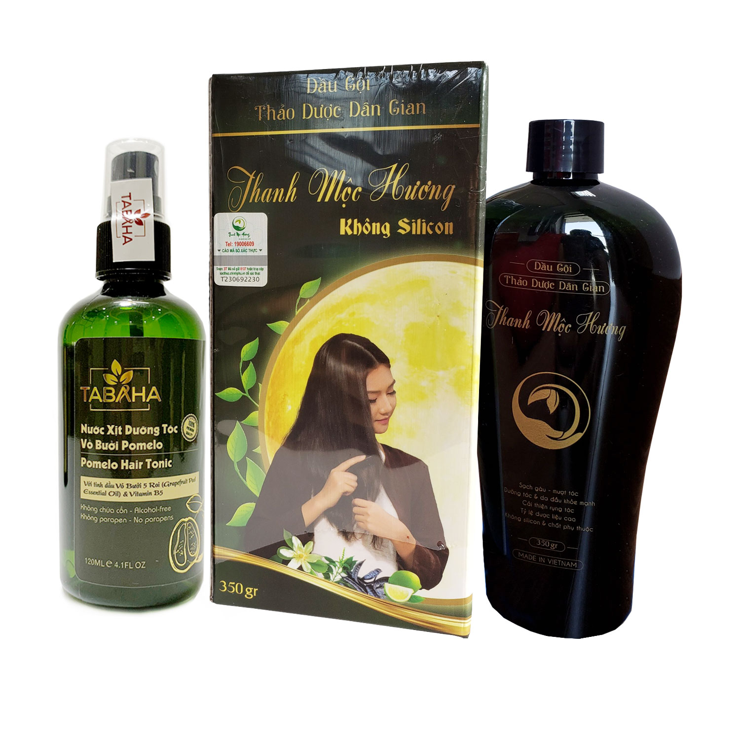 Combo dầu gội Thanh mộc hương 350ml và Xịt dưỡng tóc tinh dầu bưởi Tabaha 120ml Ngăn rụng tóc cho mẹ sau sinh