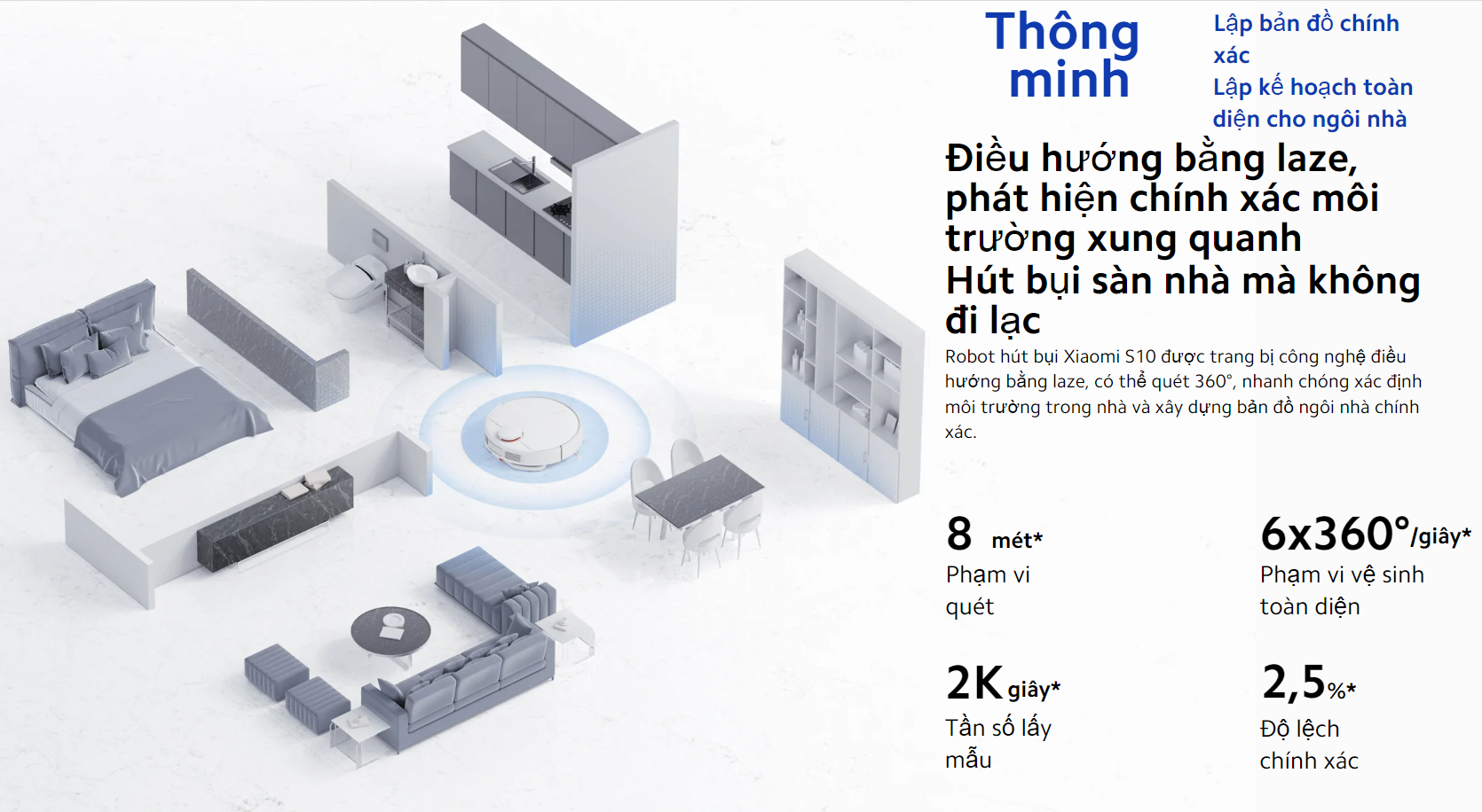 Robot hút bụi lau nhà Xiaomi Robot Vacuum S10 EU - Hàng chính hãng