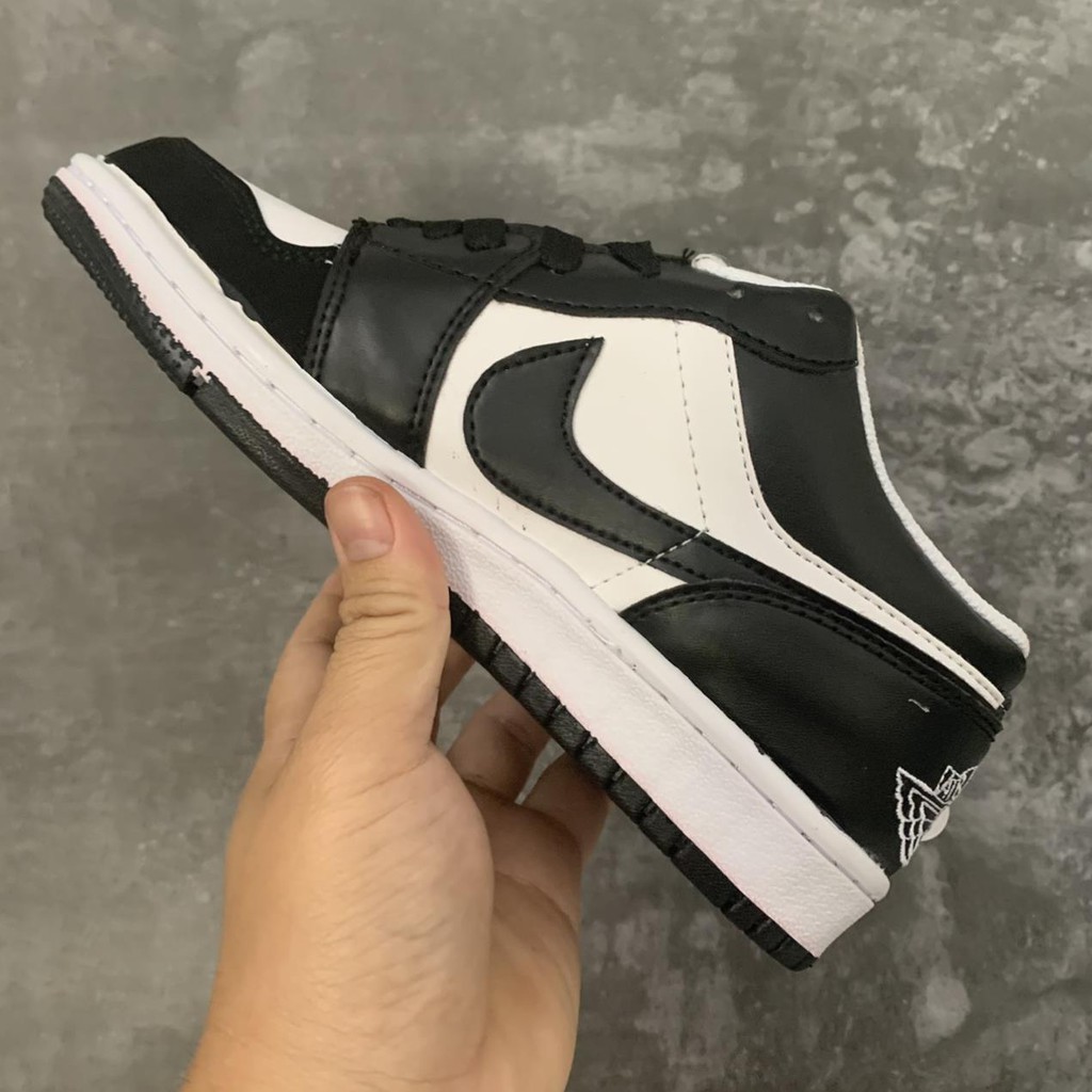 Giày sneaker jodan đen trắng cổ thấp hàng chuẩn full box