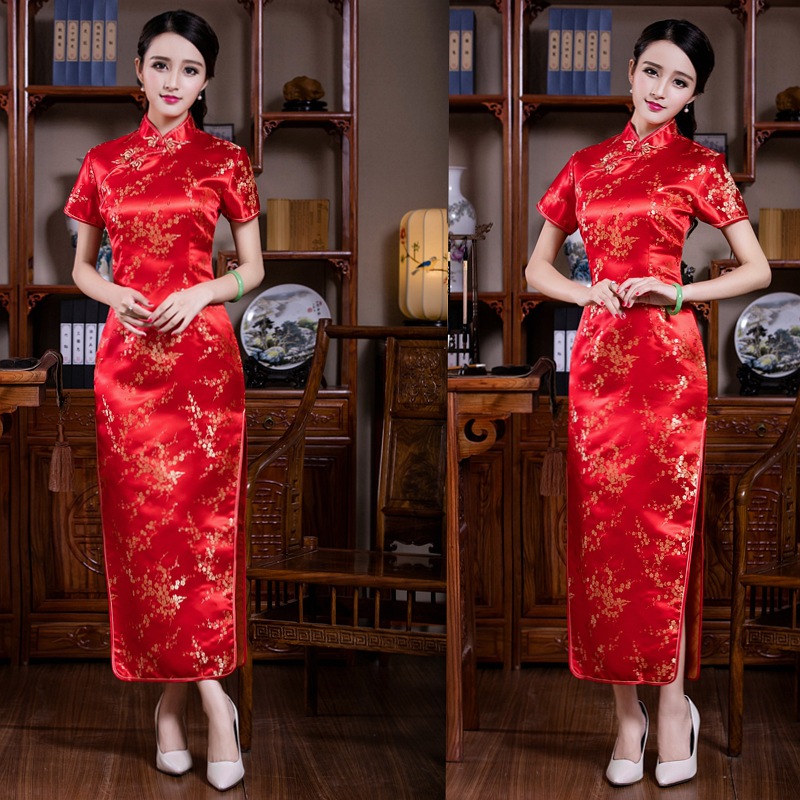 +“”+： Sườn Xám Dài Cỡ Lớn S-6XL
