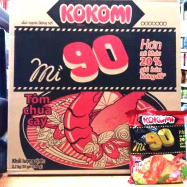 Mì Tôm Kokomi Tôm Chua Cay 90 Thùng 30 Gói