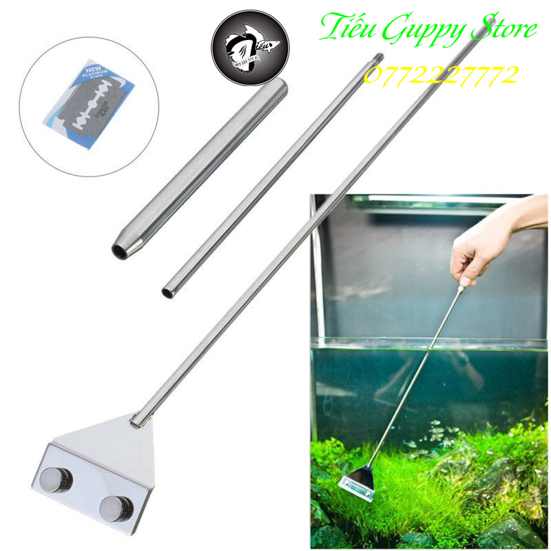 Dao cạo rêu mufan - chất liệu inox 304 bền bì - chuyên loại bỏ rêu hại và vệ sinh hồ cá