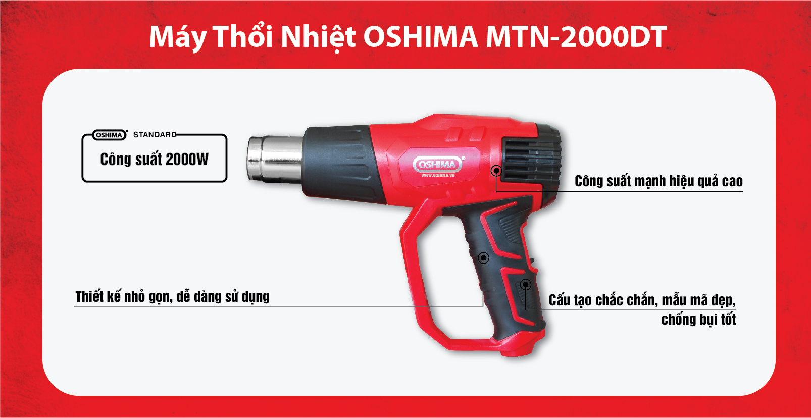 Máy thổi nhiệt Oshima MTN 2000DT