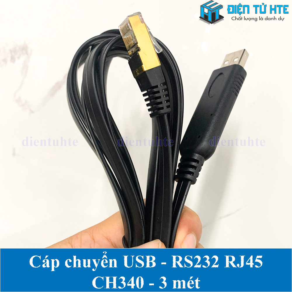 Cáp chuyển đổi usb sang rj45 giao tiếp rs232 console modem - ch340 - 3 mét