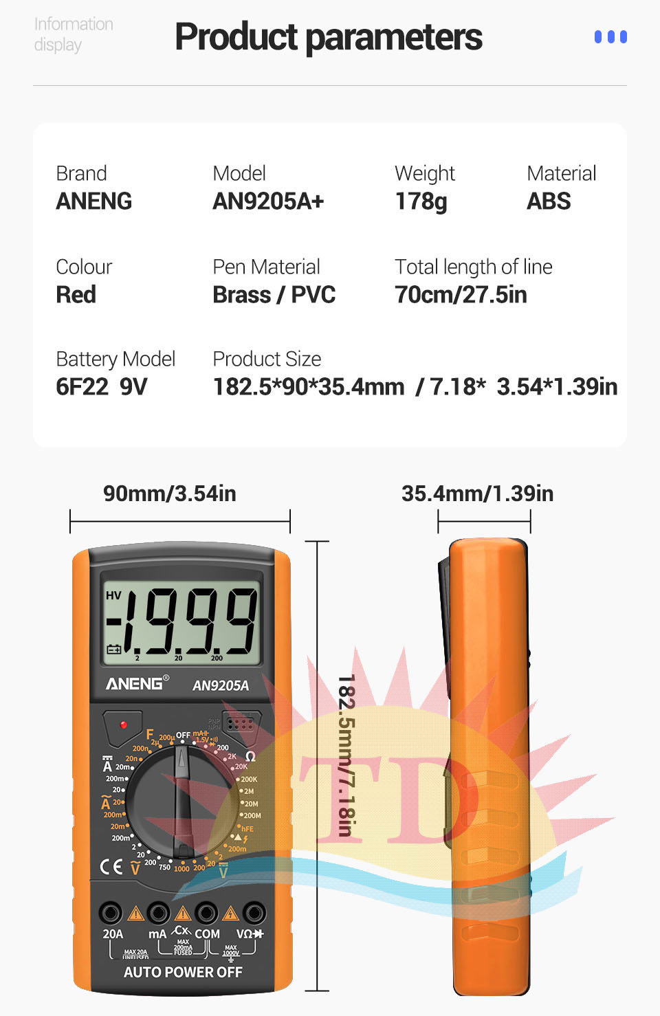 Đồng hồ đo vạn năng ANENG AN9205A sửa chữa cho thợ điện tử
