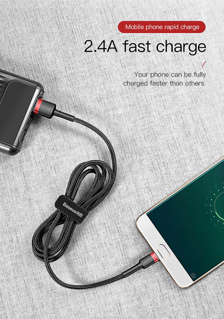 Cáp sạc baseus sạc nhanh micro usb cho smartphone android 2.4A baseus cafule - dây sạc baseus cafule sạc nhanh chống gập gãy đứt đầu sạc - phụ kiện sạc điện thoại - KOI TECH