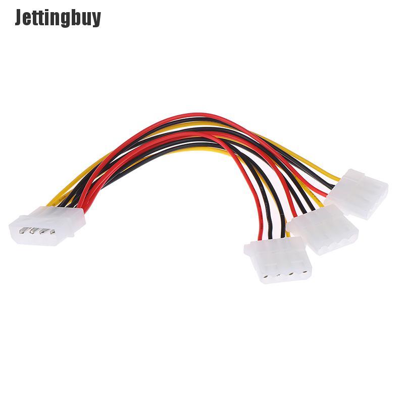 Jettingbuy 4 Pin IDE 1-to-3 Molex IDE Female Power Supply Splitter Exentsion Adapter Cable