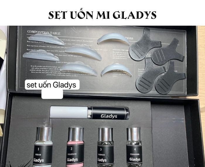 Sét uốn mi Gladys chính hãng, Bộ uốn mi 3d 6d colagen cao cấp nhật bản