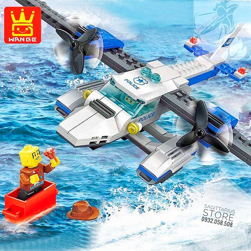 [HCM]Bộ Lego Wange 51014 Lắp Ráp Thủy Phi Cơ Police ( 174 Mảnh )