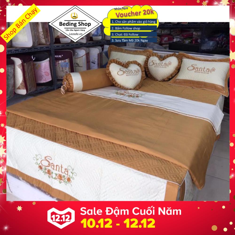 Trọn Bộ Chăn Ga Gối Phủ SANTA - STV-1m6x2m ( Vàng Phối Kem ) Giá Cực Cool Trọn Bộ Chăn Ga Gối Phủ SANTA - STV-1m6x2m ( Vàng Phối Kem ) Giá Cực Cool