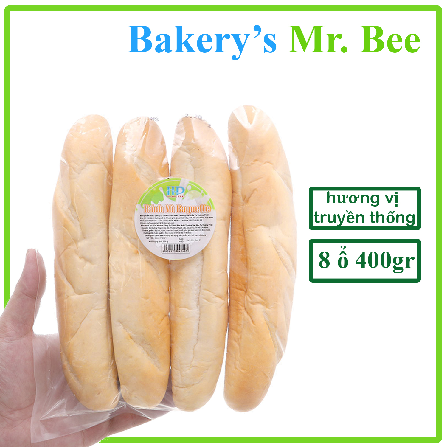 [Chỉ giao HCM] – Bánh Mì Tươi ăn liền đặc ruột – 4 ổ/ bịch