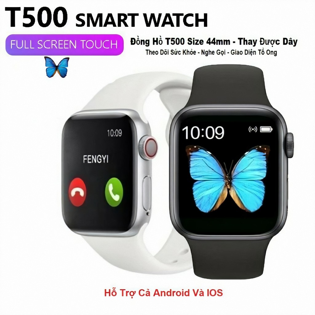 Đồng Hồ Thông Minh Smartwatch Chính Hãng T500 SMART WATCH SERIES 5 T500 – Chống Nước -Thay Hình Nền Theo Ý Muốn - Gọi Điện Nghe Nhạc Trực Tiếp - Thông Báo Tin Nhắn - Giao diện 100% Tiếng Việt - Bảo Hành 12 Tháng