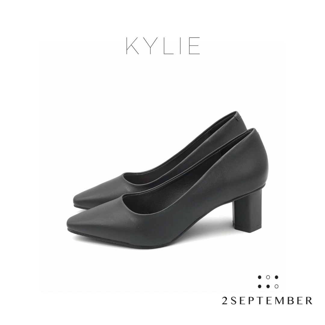 Giày cao gót 5cm mũi vuông 2September Kylie Black