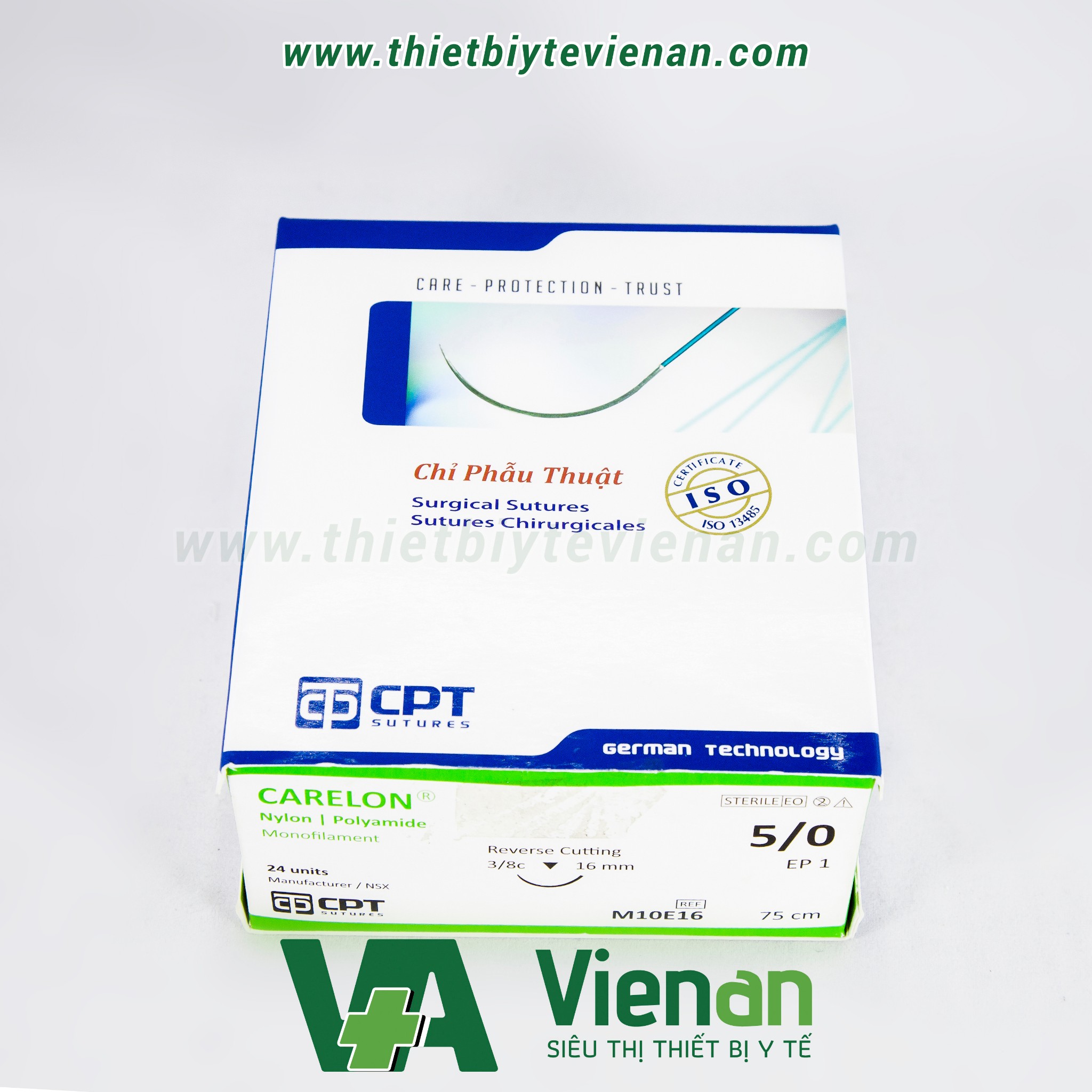 Vỉ Chỉ phẫu thuật CPT Carelon số 5/0