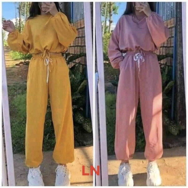 Bộ croptop rút bụng +quần bom chun ống LN12