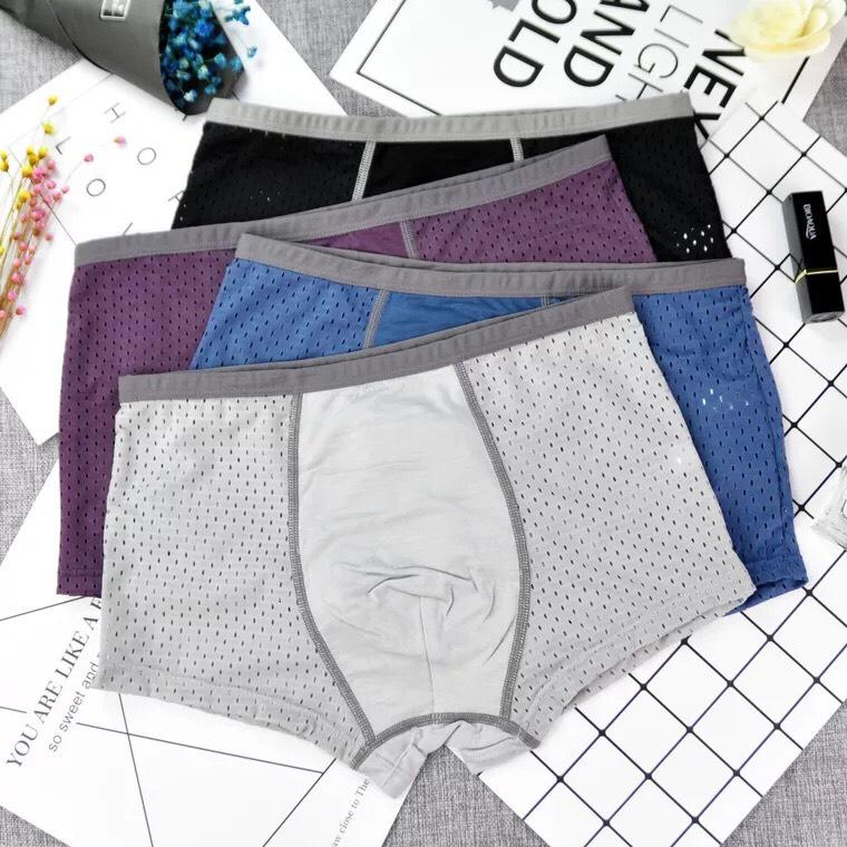 Combo 4 quần lót nam boxer quần sịp đùi nam thông hơi men's cao cấp 99n109