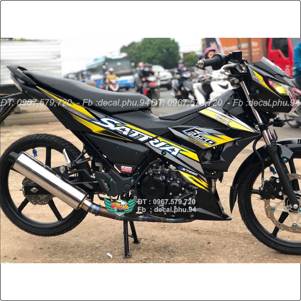 Tem Rời Satria Đen vàng xám