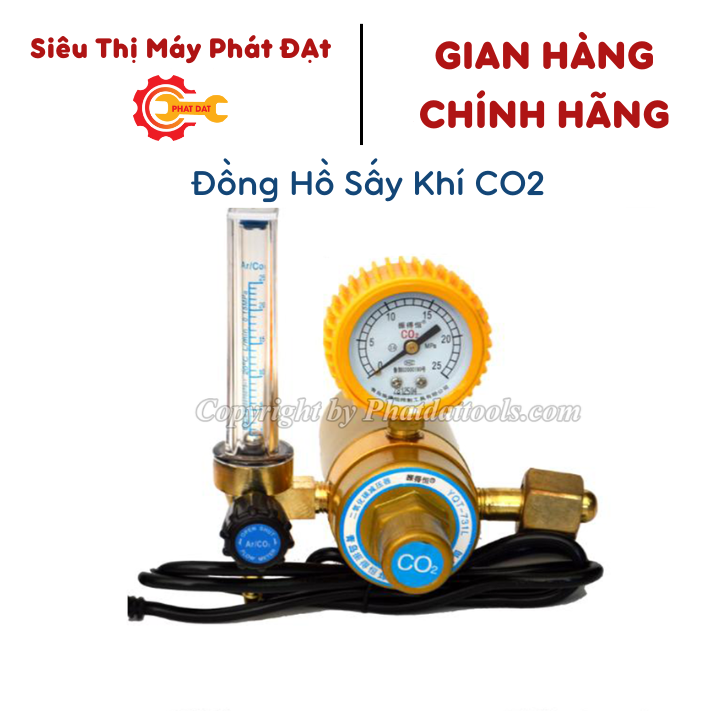 Đồng hồ sấy khí CO2 36V/220V cho máy hàn MIG/MAG