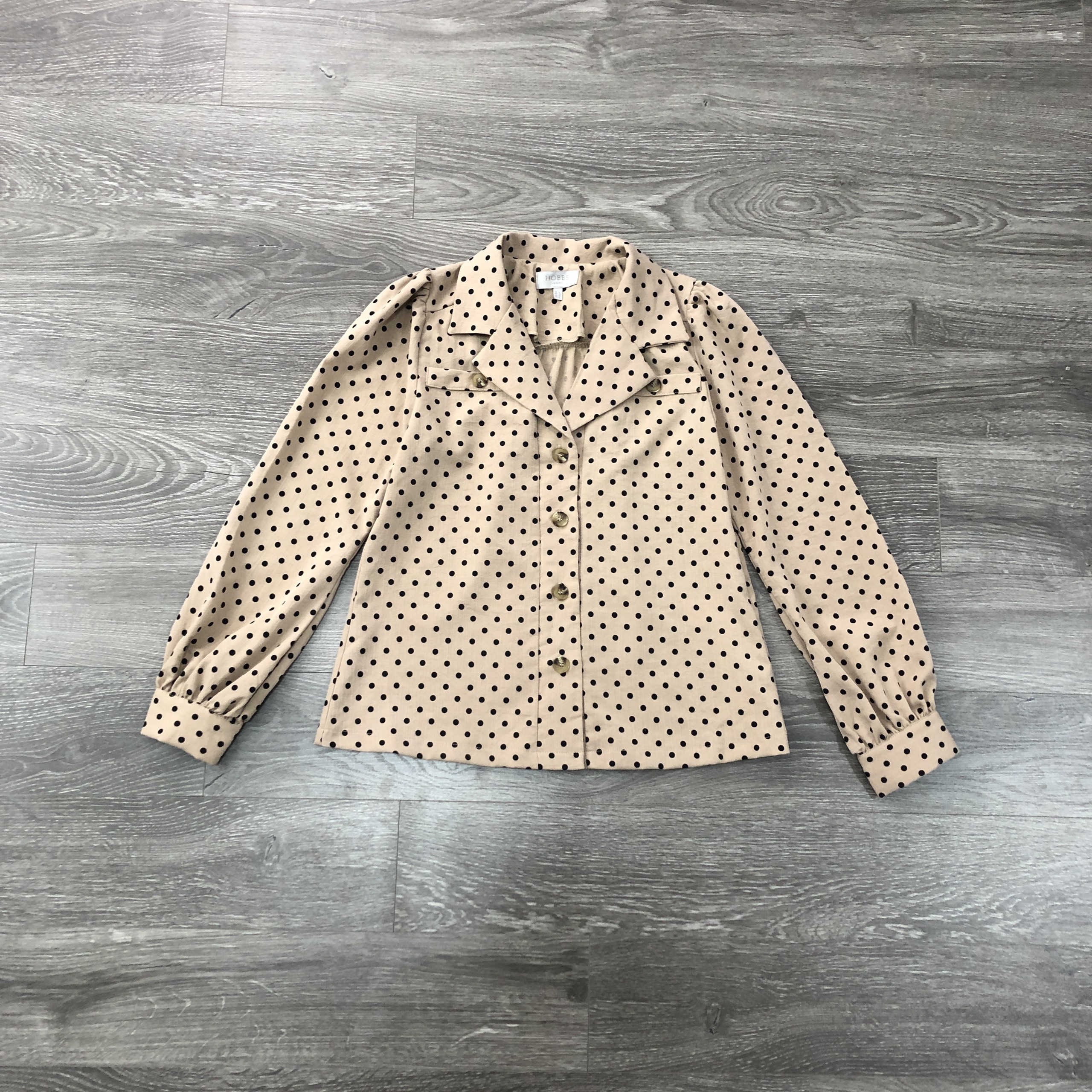 Áo smi H@BBS linen thun nút chấm bi