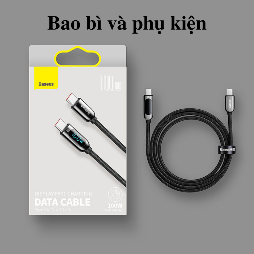 Cáp sạc nhanh Baseus Display Fast Charging Data Cable Type-C to Type-C 100W - CATSK