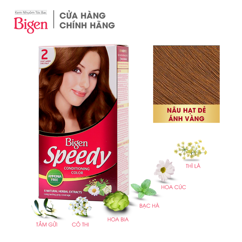 Thuốc nhuộm dưỡng tóc phủ bạc thảo dược Bigen Speedy Thương hiệu Nhật Bản 80ml dạng kem nhập khẩu