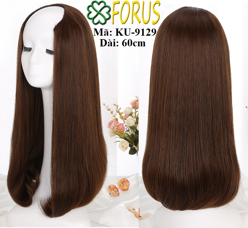 Tóc giả kẹp u, kẹp 3/4, kẹp chữ u cụp dài ku-9129, tóc giả nữ
