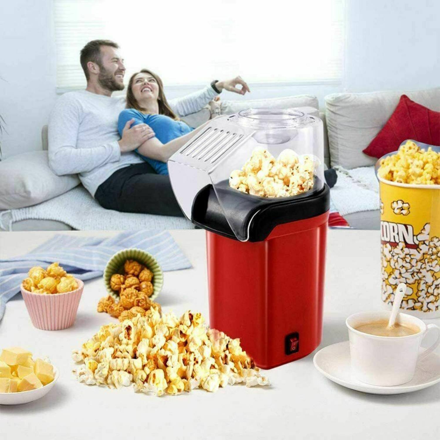 Máy làm bỏng ngô ( Máy làm Bắp rang bơ ) gia đình mini