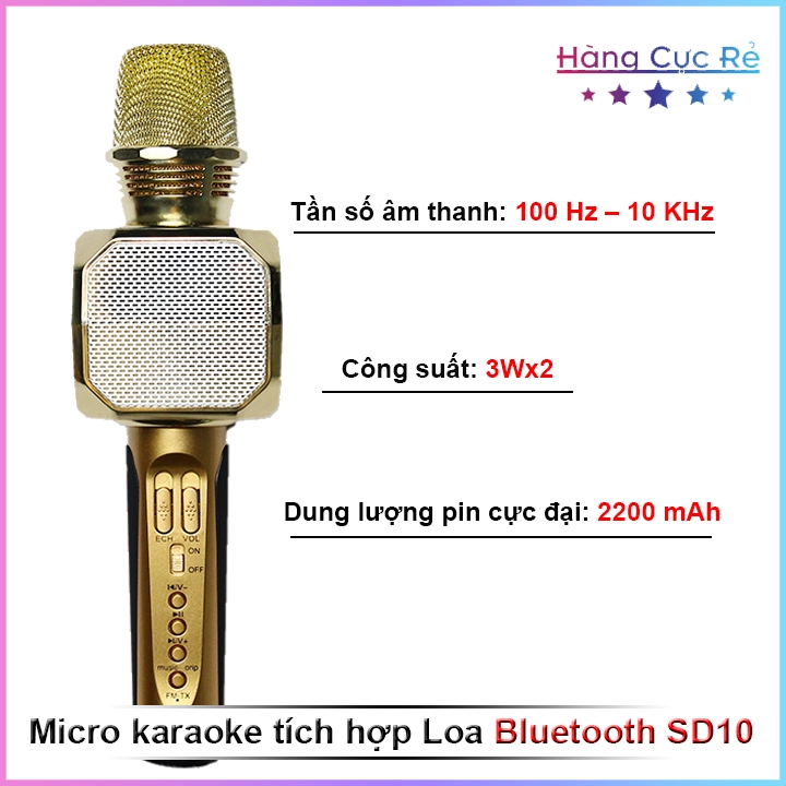 Micro hát Karaoke Bluetooth cực hay SD10 model 2021 - Shop Hàng Cực Rẻ