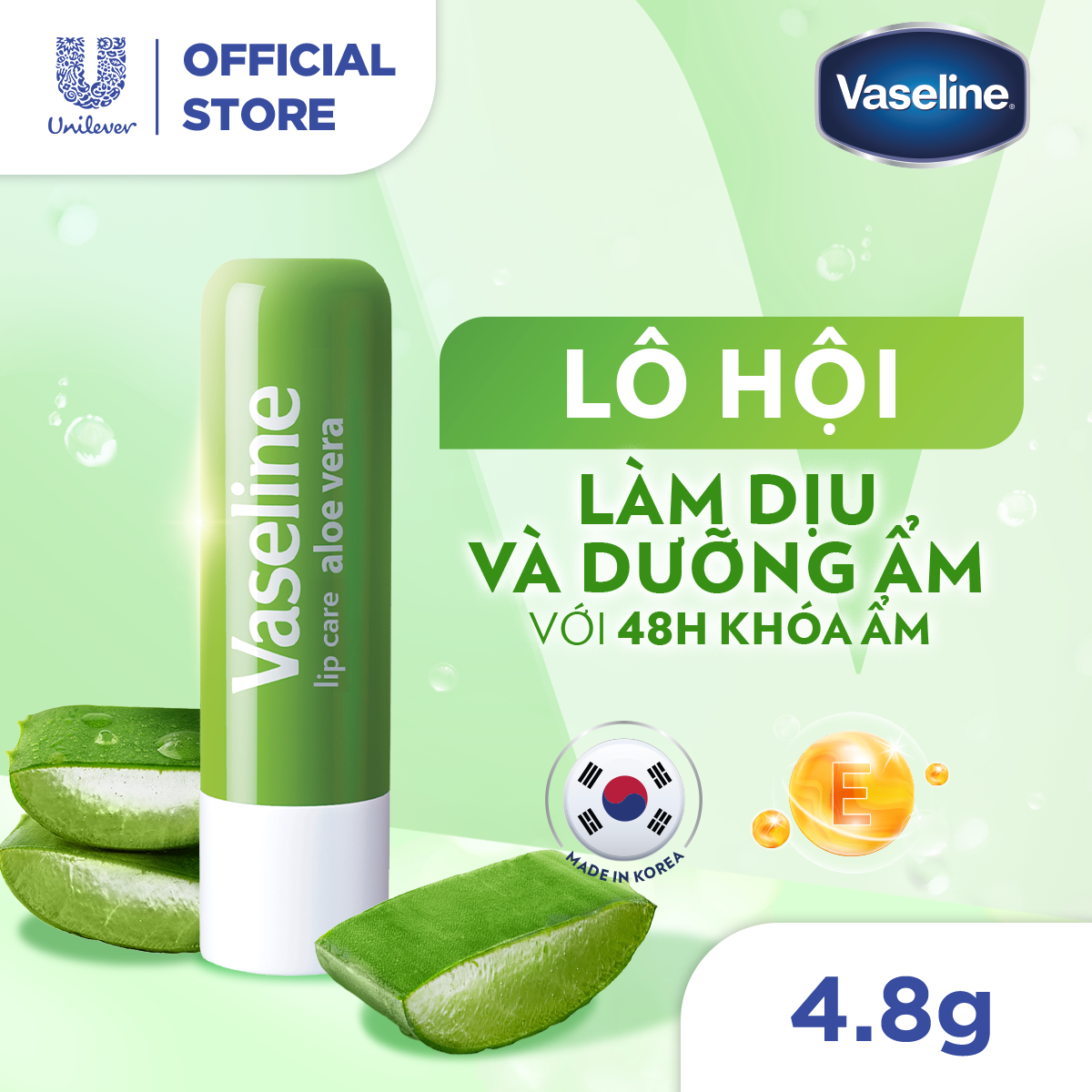 Son dưỡng môi Vaseline Lip Care Lô Hội dạng thỏi 4.8g