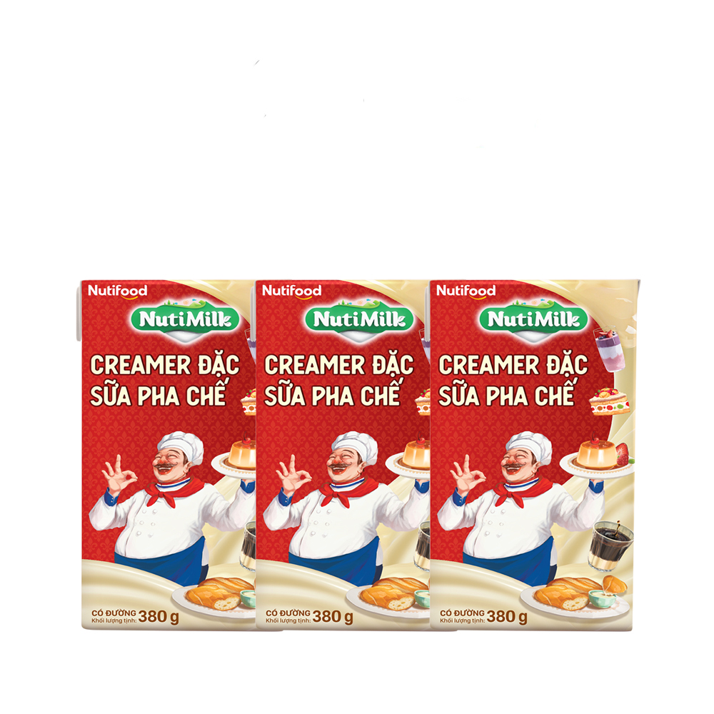 Combo 03 creamer đặc có đường nuti hộp 380g - thương hiệu nutifood