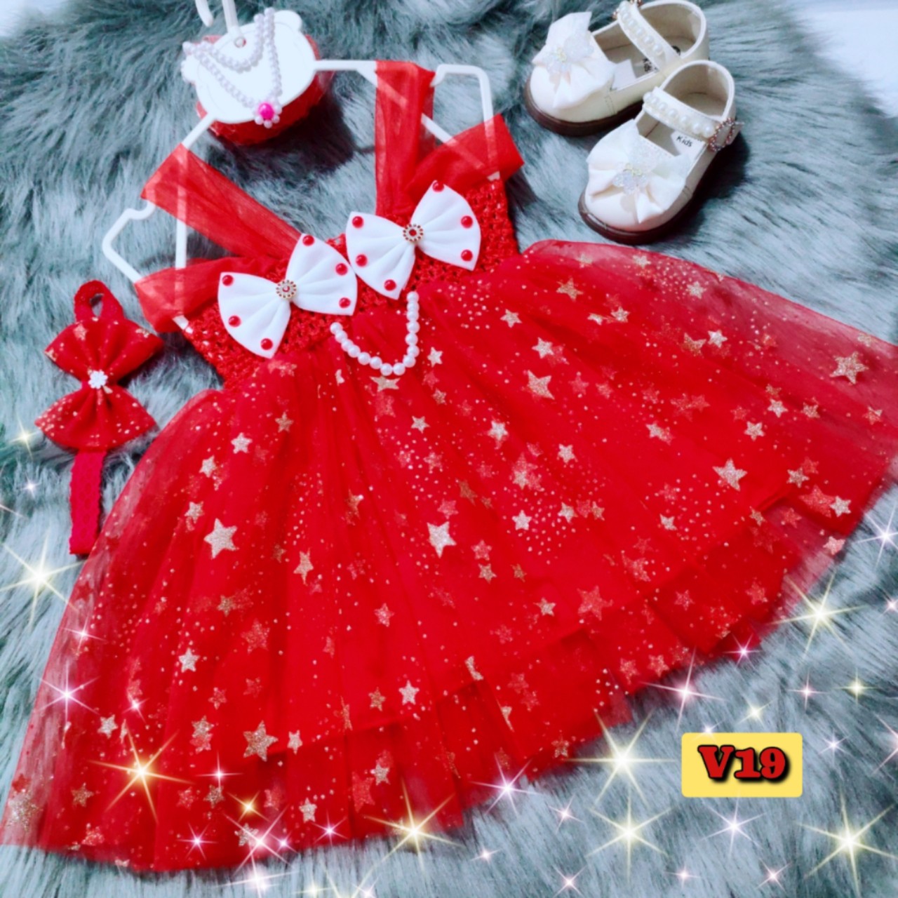 Váy công chúa bé gái V19, Đầm cho bé