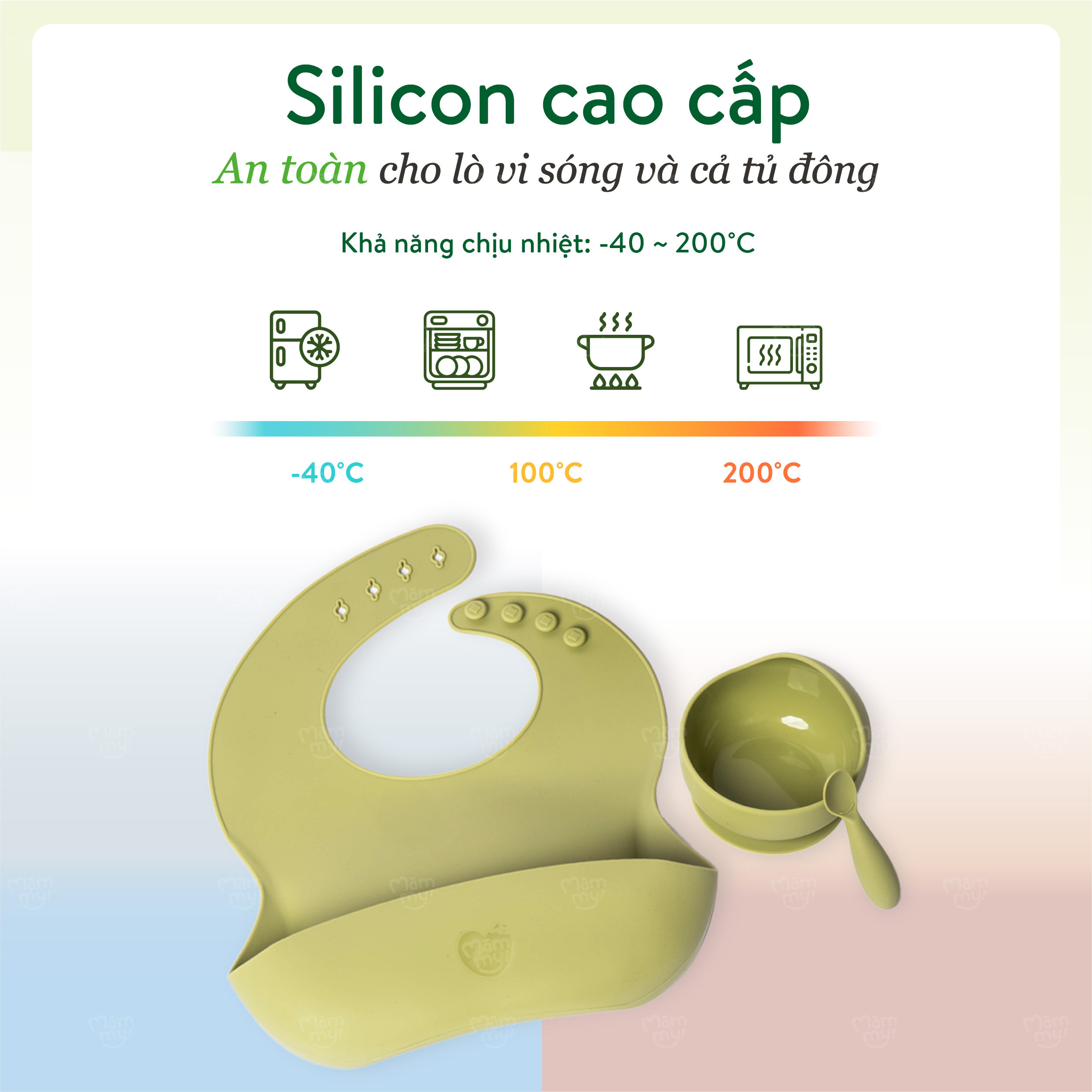Bộ dụng cụ ăn dặm cho bé Mămmy Baby Feeding Set