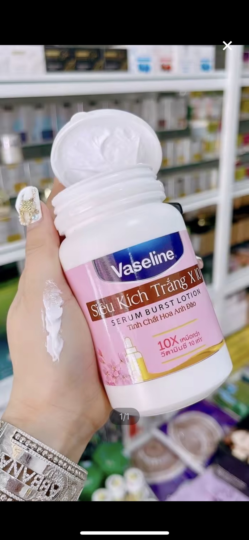 Kem kích trắng x10 vaseline Thái Lan