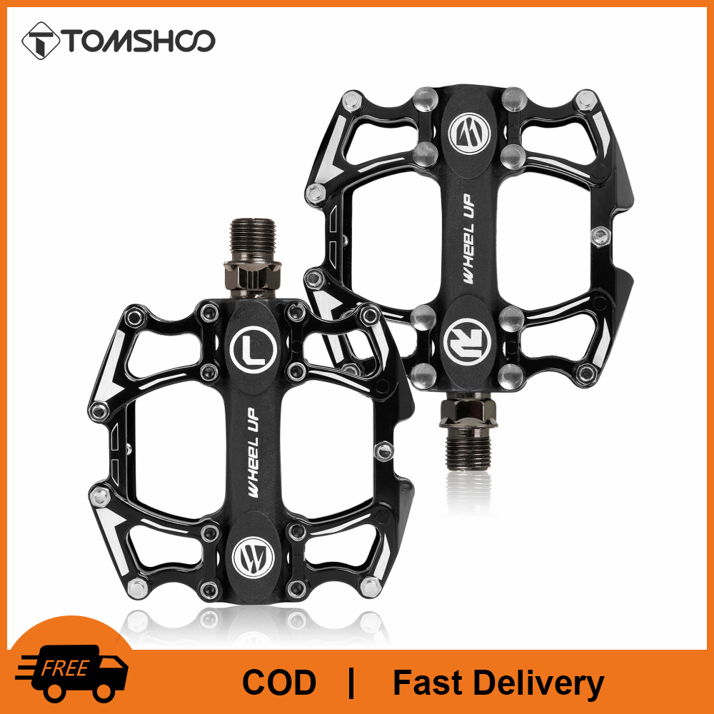 TOMSHOO Aluminum Alloy Bicycle Pedal Cycling Pedal Mountain Bike Pedal Durable Foot Pedal Accessories