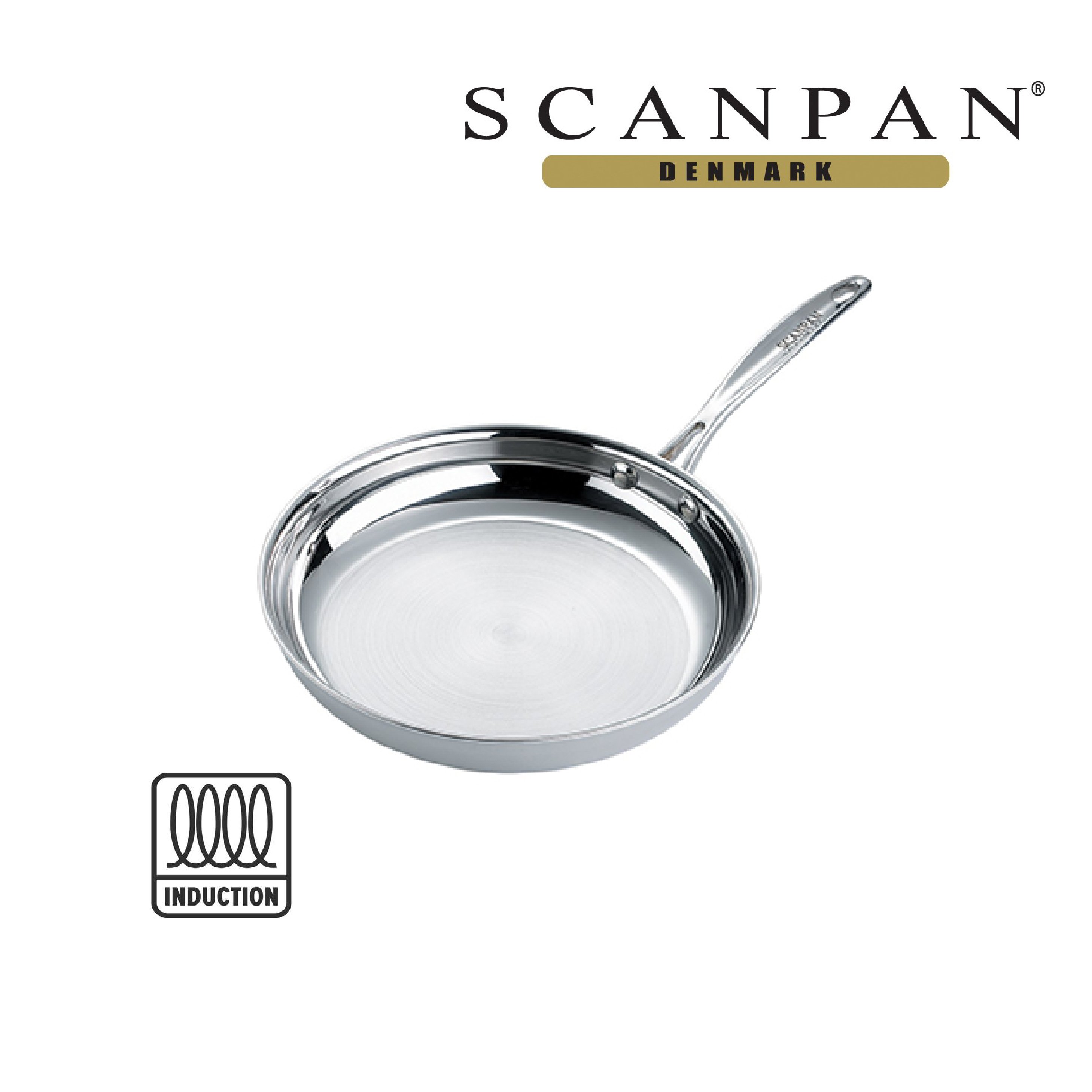 Chảo inox 3 lớp đáy từ Scanpan Impact 20cm 71002000, dùng cho mọi loại bếp, an toàn trong máy rửa bát - Hàng chính hãng
