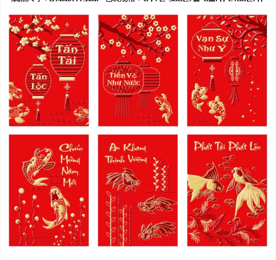 100 cái bao lì xì nhung cao cấp