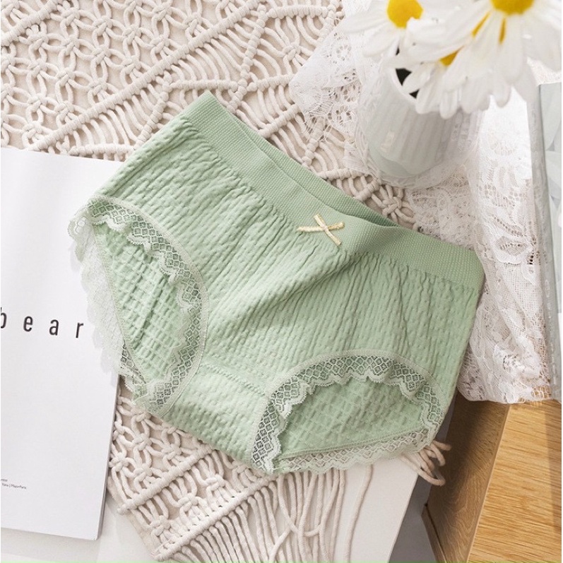 Lố 10 quần lót nhăn cotton mềm mát