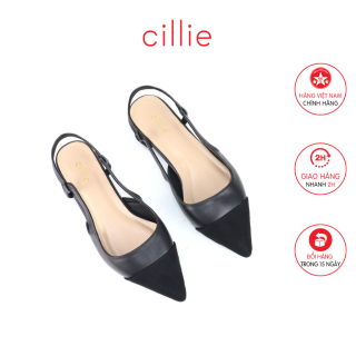 Giày sandal nữ phối màu bít mũi hở hậu thời trang mang đi làm dạo phố Cillie 1212 thumbnail